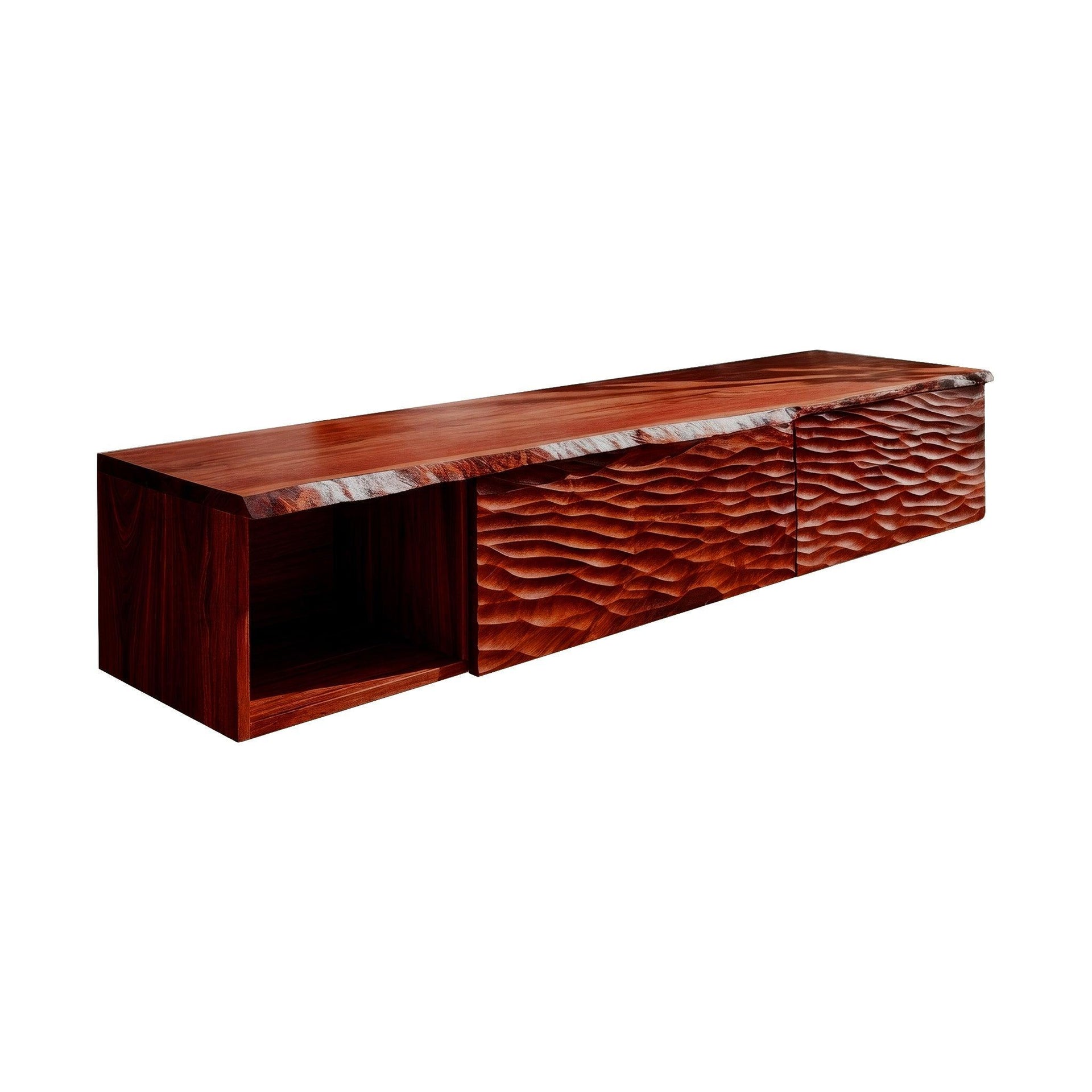 Kaevor Sculpted Solid Wood Floating Bathroom Vanity With Drawers