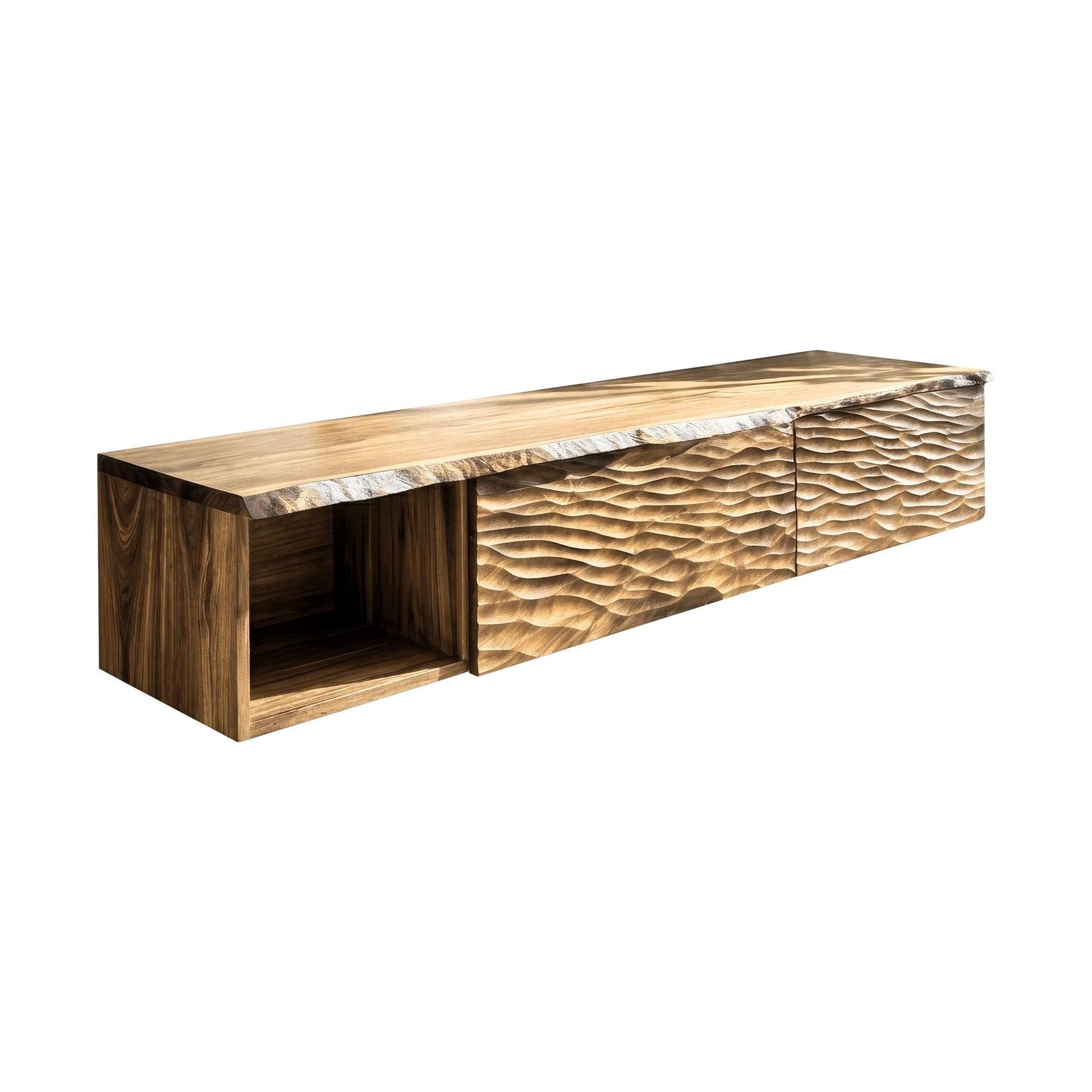 Kaevor Sculpted Solid Wood Floating Bathroom Vanity With Drawers