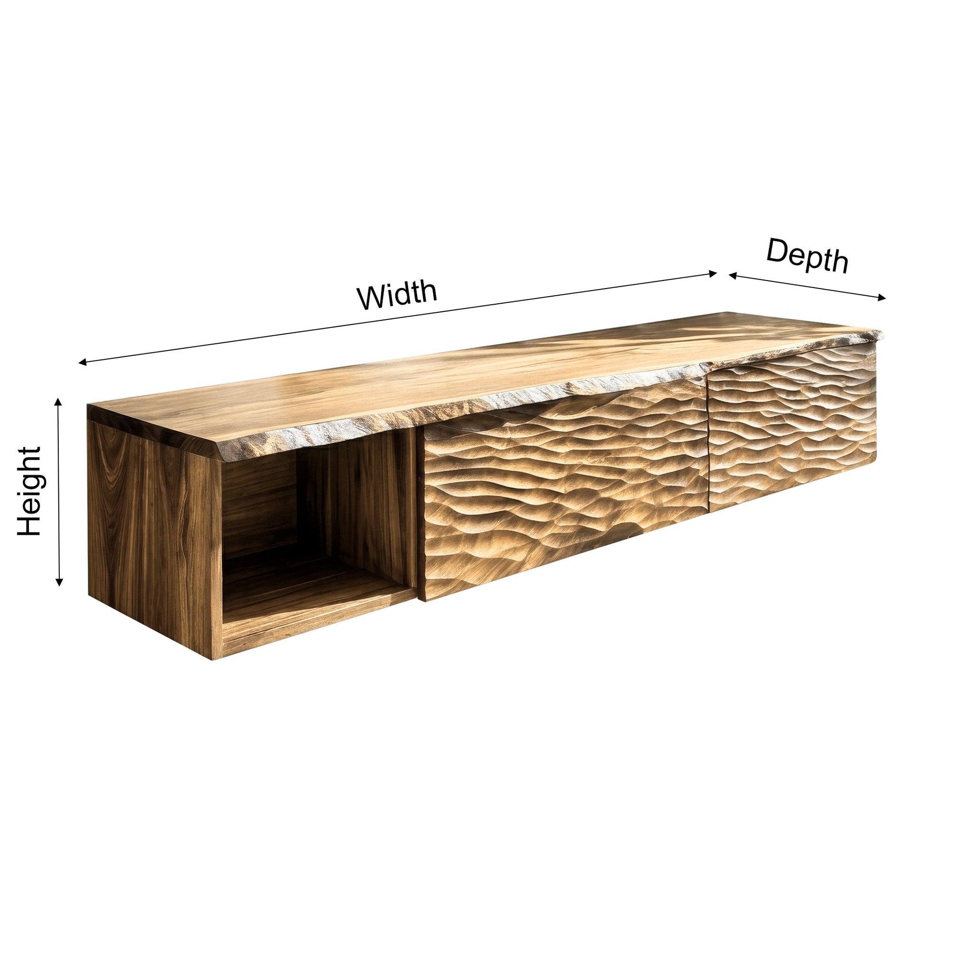 Kaevor Sculpted Solid Wood Floating Bathroom Vanity With Drawers