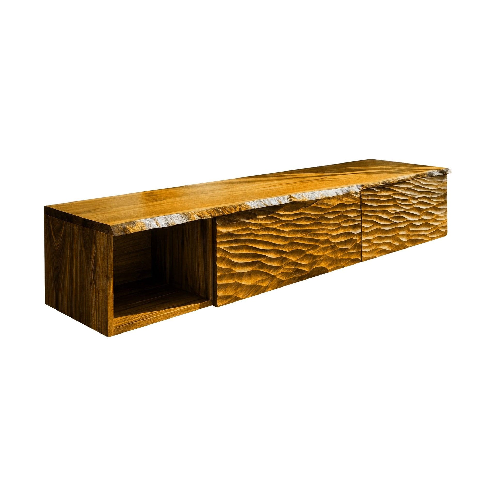Kaevor Sculpted Solid Wood Floating Bathroom Vanity With Drawers