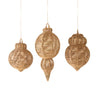 Set of 3 Large Woven Seagrass and Iron Ornaments