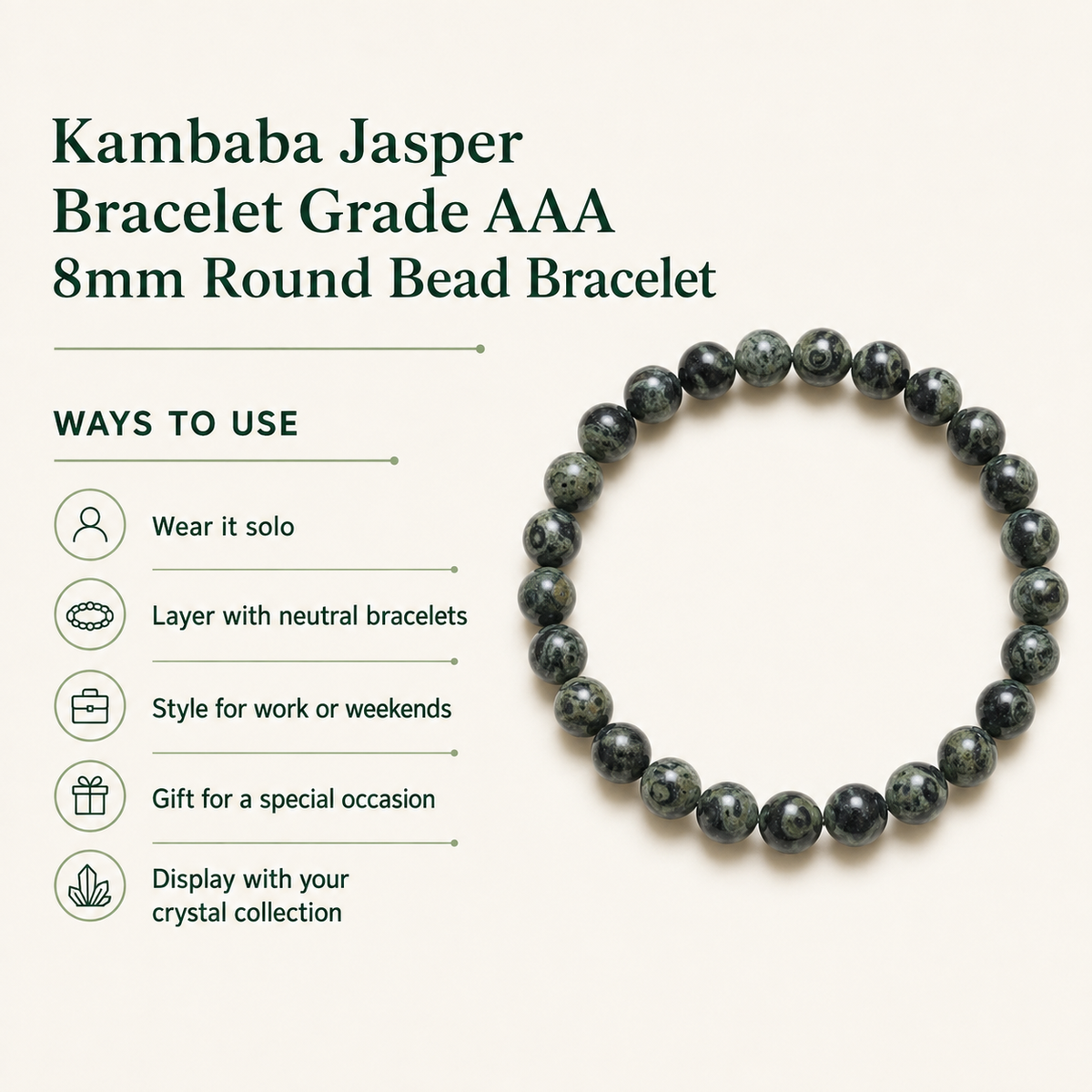 Kambaba Jasper Bracelet (Self Discovery and Empathy).