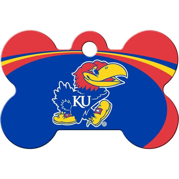 Kansas Jayhawks NCAA Pet ID Tag - Large Bone - Gifts for You 'n Me
