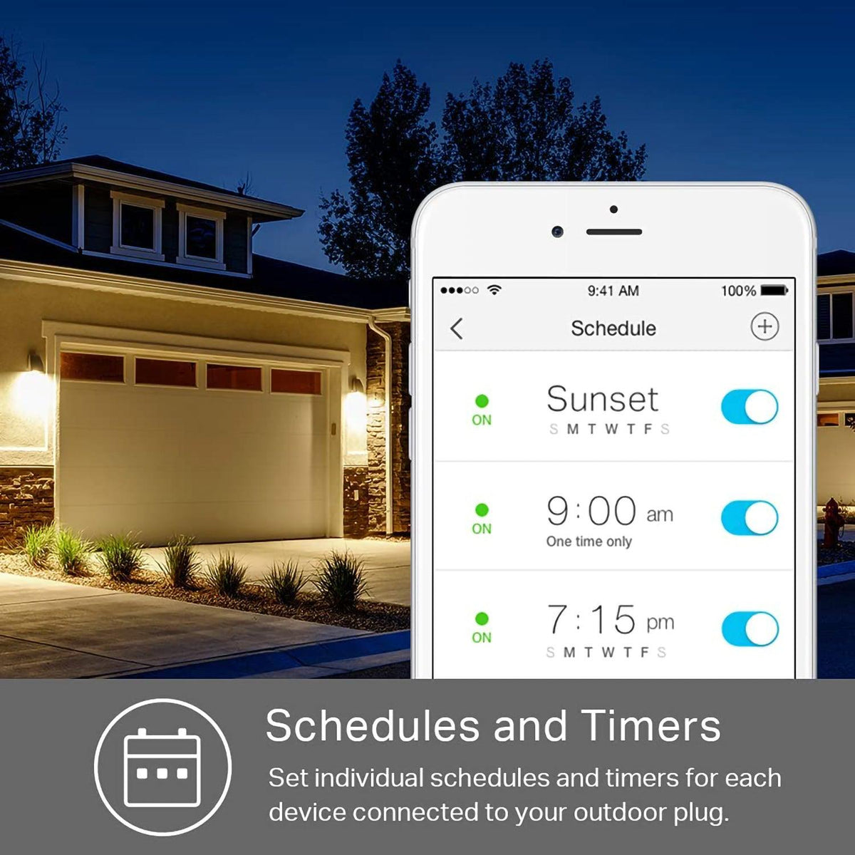 Outdoor Smart Plug Single Socket, Smart Home Wi-Fi Outlet Timer