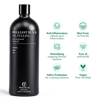 Brilliant Black® Oil Pulling – Ayurvedic Mouthwash for Teeth Whitening, Detox & Gum Health
