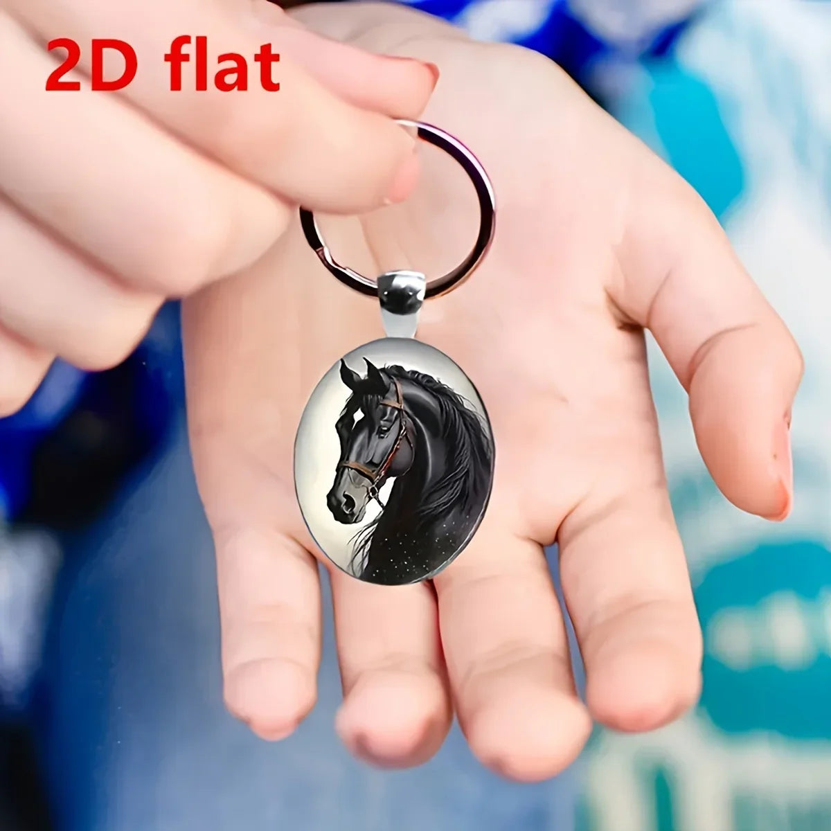 Keychain - Faux Gemstone Glass Horse