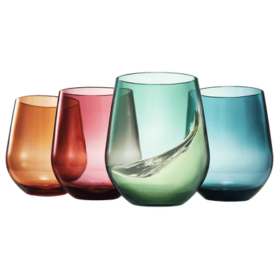 Eze Acrylic Stemless Wine Glassware, Set of 4