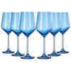 Blue Wine Glasses Set of 6-12 oz - Dark Blue