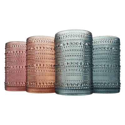 Tonal Hobnail Highball Glassware, Set of 4