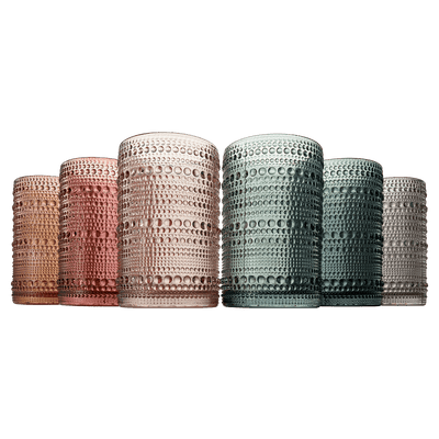 Tonal Hobnail Highball Glassware, Set of 6