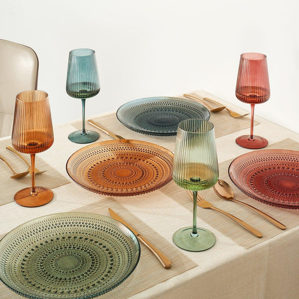 Tonal Hobnail Glass Plate, Set of 6