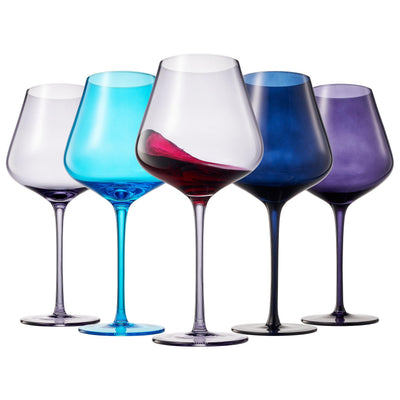 Stagioni Stemmed Wine Glassware, Santorini, Set of 5