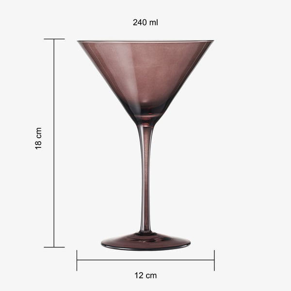Venus Martini Cocktail Glassware, Set of 6
