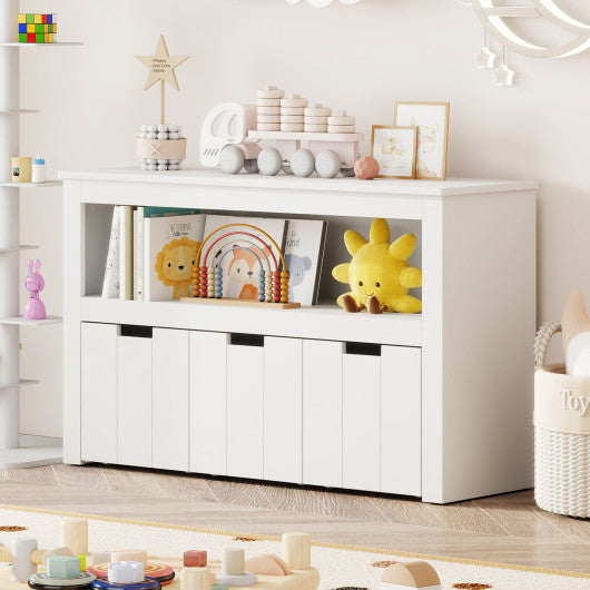 Kid Toy Storage Cabinet 3 Drawer Chest with Wheels Large Storage Cube Shelf