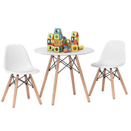 Kid's Modern Dining Table Set with 2 Armless Chairs