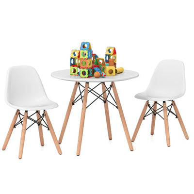 Kid's Modern Dining Table Set with 2 Armless Chairs