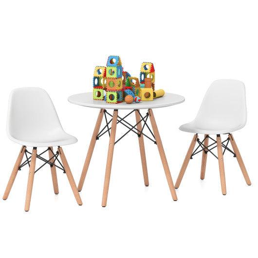 Kid's Modern Dining Table Set with 2 Armless Chairs