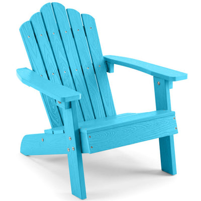 Kids Adirondack Chair All-weather Outdoor Chair for Children with Tilted High Backrest-Turqouise