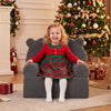 Kids Bear Sofa Toddler Foam Couch with Soft Fleece Fabric Cover-Gray