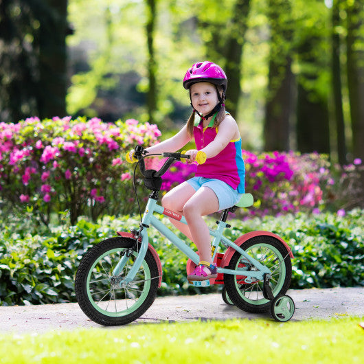 Kids Bike with Adjustable Handlebar and Saddle Blue-14 inches