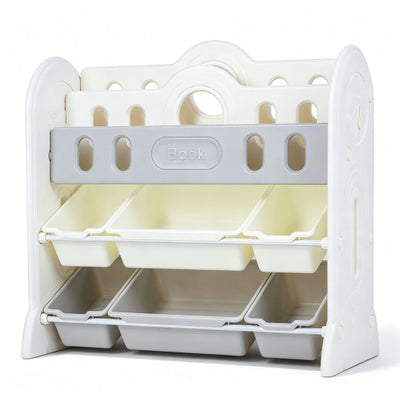Kids Bookshelf and Toy Storage Organizer with 2 Front-Facing Racks