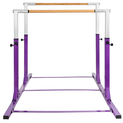Kids Double Horizontal Bars Gymnastic Training Parallel Bars Adjustable-Purple