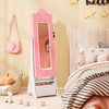 Kids Jewelry Armoire Freestanding Jewelry Cabinet with 3-Color Lighted Full Length Mirror-Pink