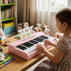 Kids Piano Keyboard 30 Keys Digital Piano with Music Stand for 3+ Years Old Beginners-Pink