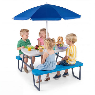 Kids Picnic Table with Benches Seats up to 4-Blue