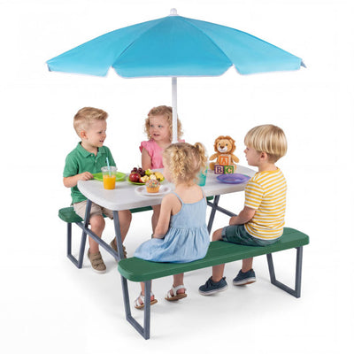 Kids Picnic Table with Benches Seats up to 4-Green