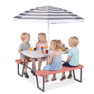 Kids Picnic Table with Benches Seats up to 4-Pink