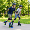 Kids Roller Skates for Girls Boys Teens 4 Sizes Adjustable Quad Skates with Light-up Wheels-Navy