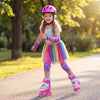 Kids Roller Skates for Toddlers Ages 7-9 with 4 Light up Wheels-Pink