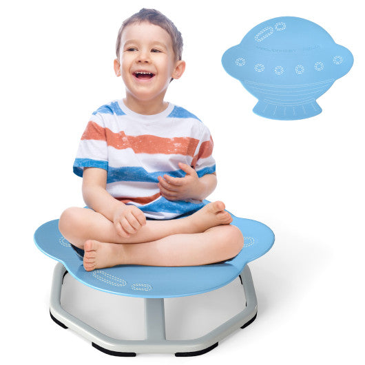 Kids Sensory Swivel Chair Elephant 360° Spinning Chair with Non-Slip Metal Base-Light Blue