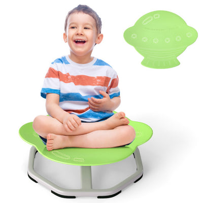 Kids Sensory Swivel Chair Elephant 360° Spinning Chair with Non-Slip Metal Base-Green