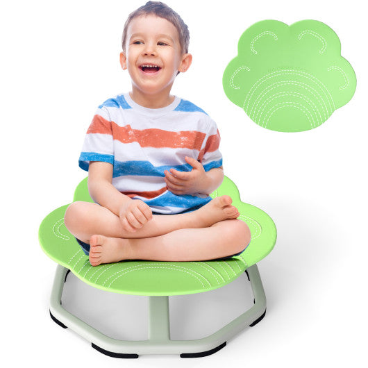 Kids Sensory Swivel Chair Cat Claw 360° Spinning Chair with Non-Slip Metal Base-Green