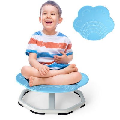 Kids Sensory Swivel Chair Cat Claw 360° Spinning Chair with Non-Slip Metal Base-Blue