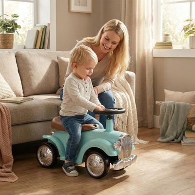 Kids Sit to Stand Vehicle with Working Steering Wheel and Under Seat Storage-Green