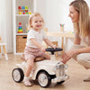 Kids Sit to Stand Vehicle with Working Steering Wheel and Under Seat Storage-White