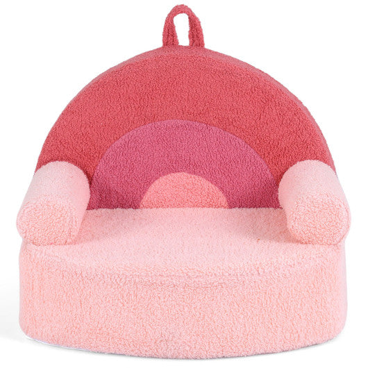 Kids Sofa Toddler Foam Couch with Soft Fleece Fabric Cover-Pink