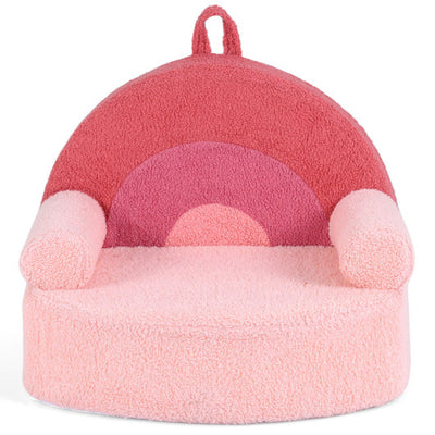 Kids Sofa Toddler Foam Couch with Soft Fleece Fabric Cover-Pink