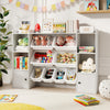 Kids Toy Storage and Bookshelf with Boxes and Open Shelves-White