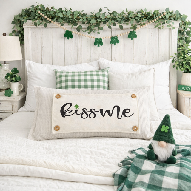 PILLOW ONLY (with fluffy insert): Natural Boho Cream: RECTANGLE BOHO PILLOW (with fluffy insert)