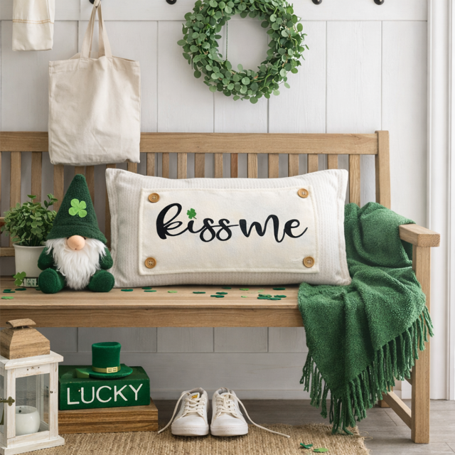 PILLOW ONLY (with fluffy insert): Natural Boho Cream: RECTANGLE BOHO PILLOW (with fluffy insert)