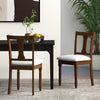 Set of 2 Kitchen Dining Chair with Linen Fabric and Storage Space-Brown