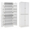 Kitchen Pantry Cabinet 65.5 Inch Freestanding Tall Buffet Cupboard-White