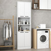 75 Inch Kitchen Pantry Cabinet Tall Cupboard with Doors and Shelves-White