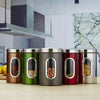 Kitchen Storage Jar with Lid, Kitchen Storage Tools, Tea, Coffee, Sugar, Canisters, Pots, Container Tins, 1 Pc, 3 Pcs