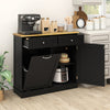 Kitchen Tilt Out Trash Cabinet with 2 Drawers and Adjustable Shelf-Black