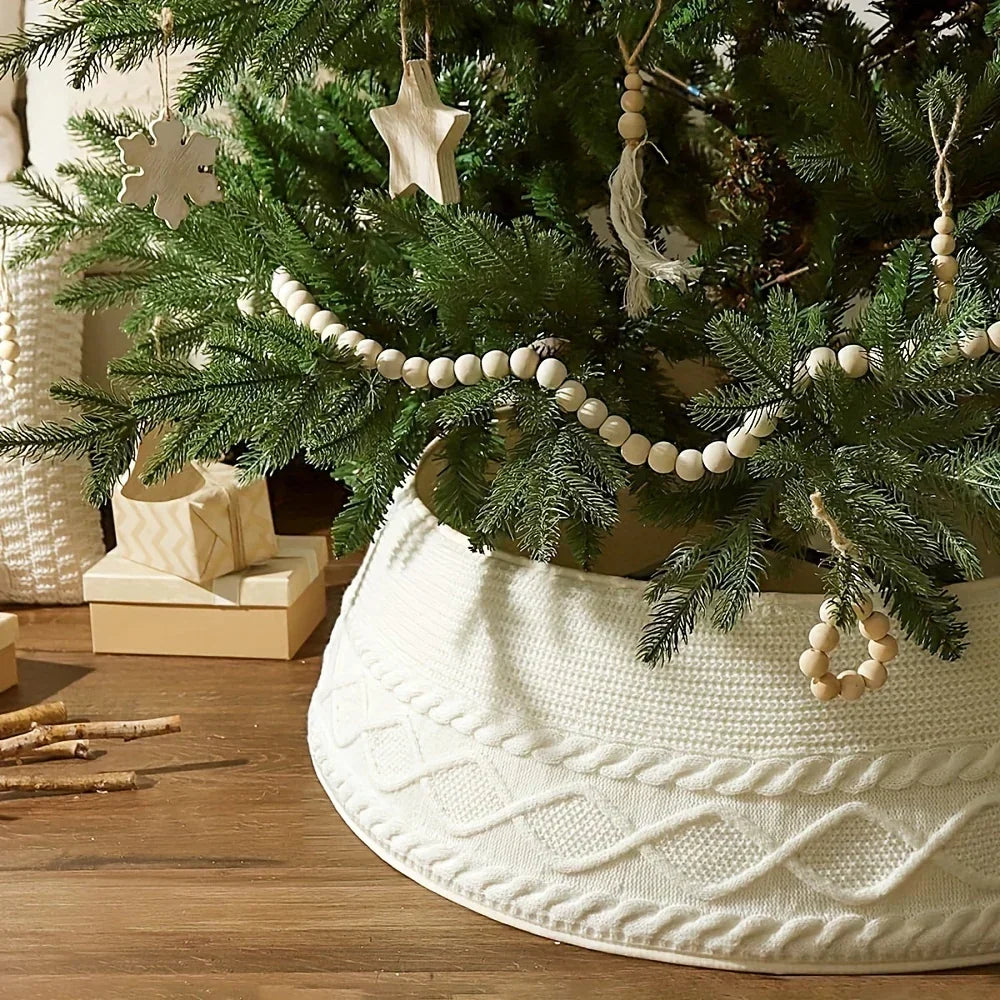 Knitted Christmas Tree Collar with Festive Holiday Design